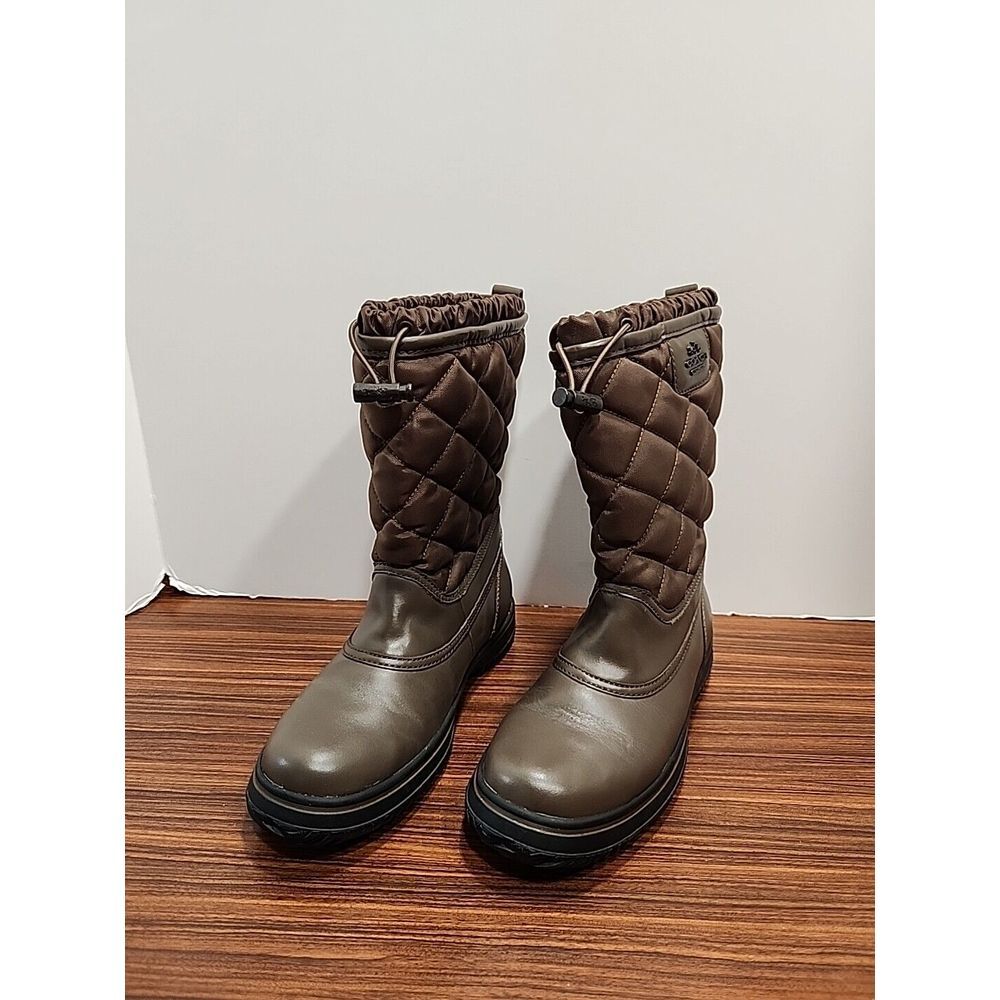 Coach Womens 5.5 Brown Leather Puffer Samara Aniline Ankle Boots‎ A9175